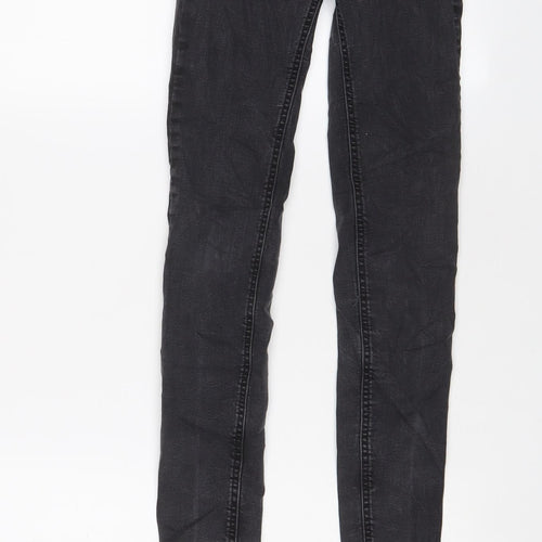 Pull&Bear Womens Grey Cotton Skinny Jeans Size 4 L26 in Regular Zip
