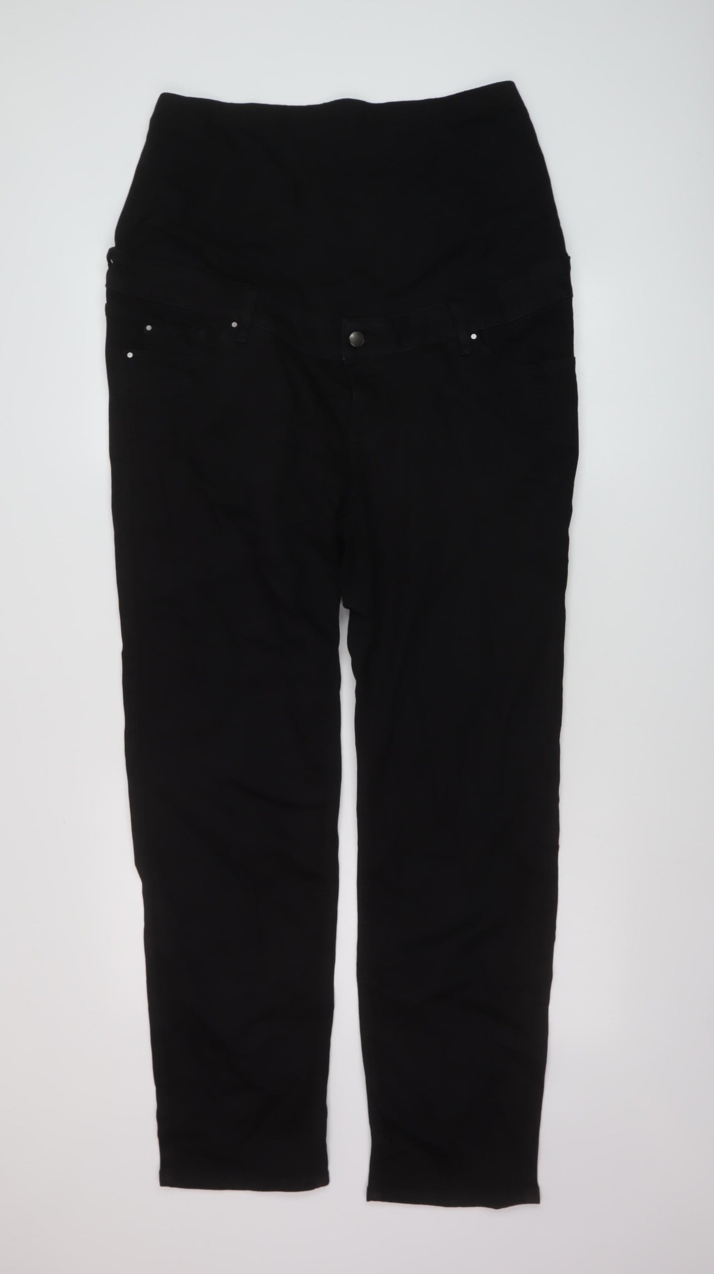 Marks and Spencer Womens Black Cotton Straight Jeans Size 20 L30 in Regular
