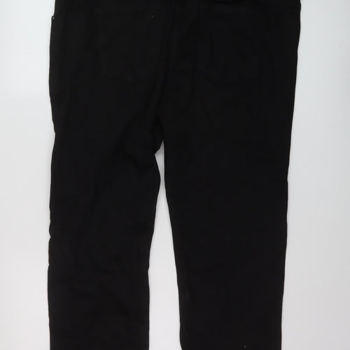 Marks and Spencer Womens Black Cotton Straight Jeans Size 20 L30 in Regular