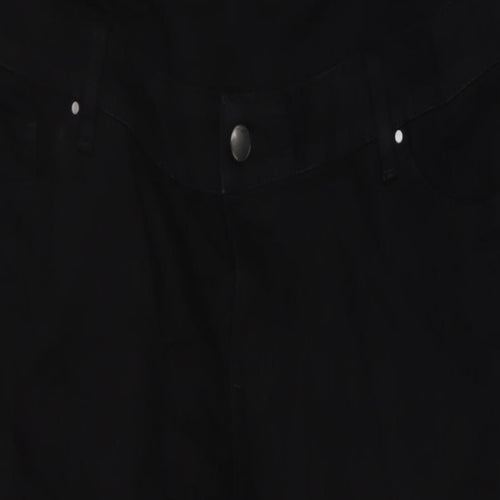 Marks and Spencer Womens Black Cotton Straight Jeans Size 20 L30 in Regular