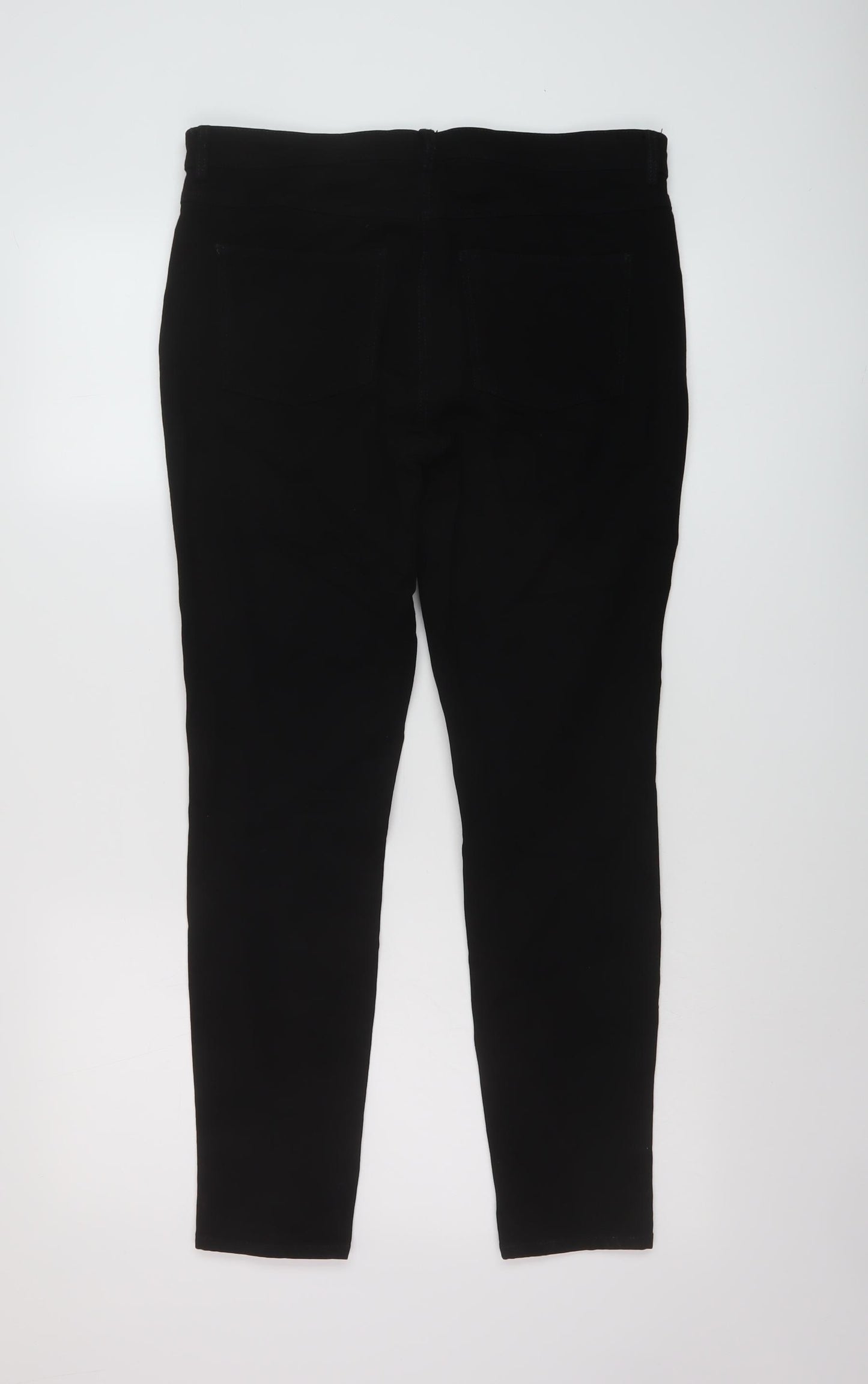 H&M Womens Black Cotton Skinny Jeans Size 12 L28 in Regular Button