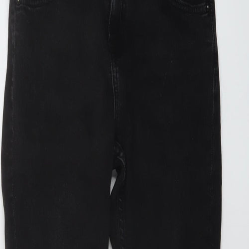 Denim & Co. Boys Black Cotton Straight Jeans Size 10-11 Years Regular Button