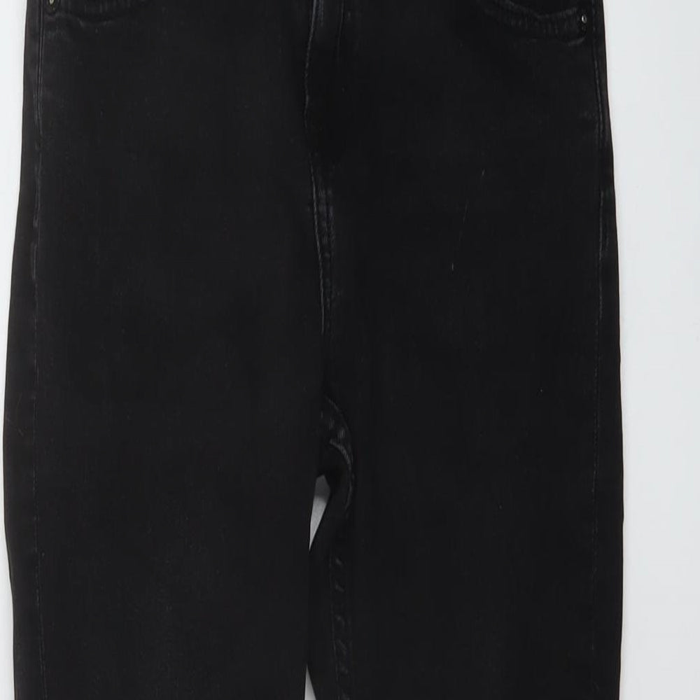 Denim & Co. Boys Black Cotton Straight Jeans Size 10-11 Years Regular Button