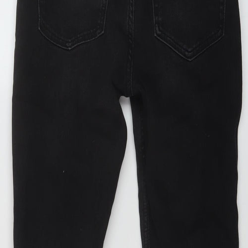 Denim & Co. Boys Black Cotton Straight Jeans Size 10-11 Years Regular Button