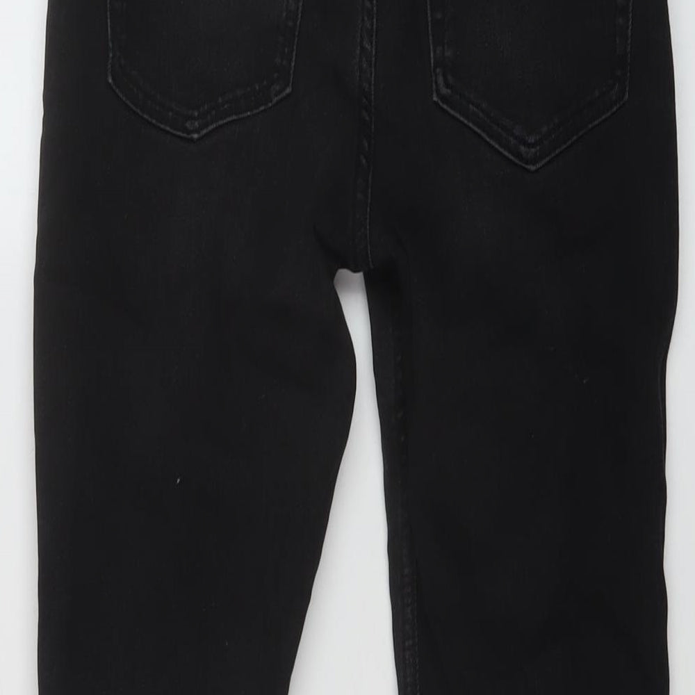 Denim & Co. Boys Black Cotton Straight Jeans Size 10-11 Years Regular Button