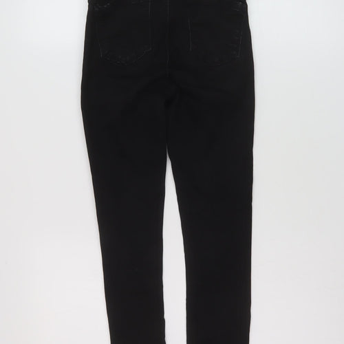 Denim & Co. Womens Black Cotton Skinny Jeans Size 8 L25 in Regular Button