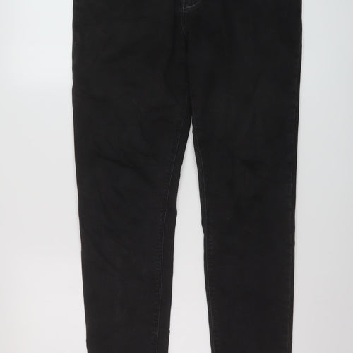 Denim & Co. Mens Black Cotton Straight Jeans Size 34 in L34 in Regular Button