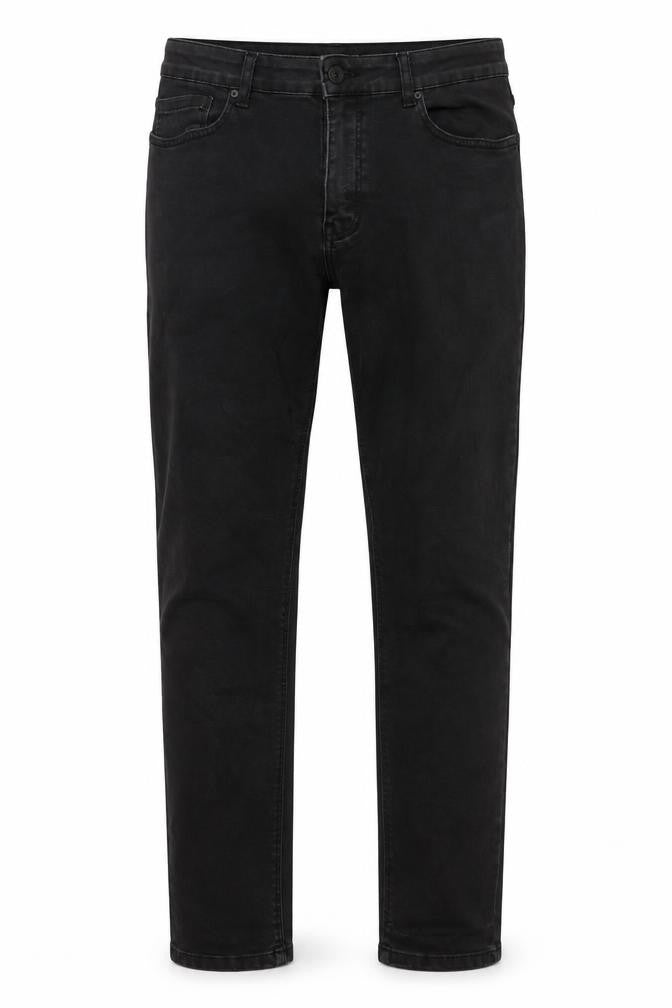 Denim & Co. Mens Black Cotton Straight Jeans Size 34 in L34 in Regular Button