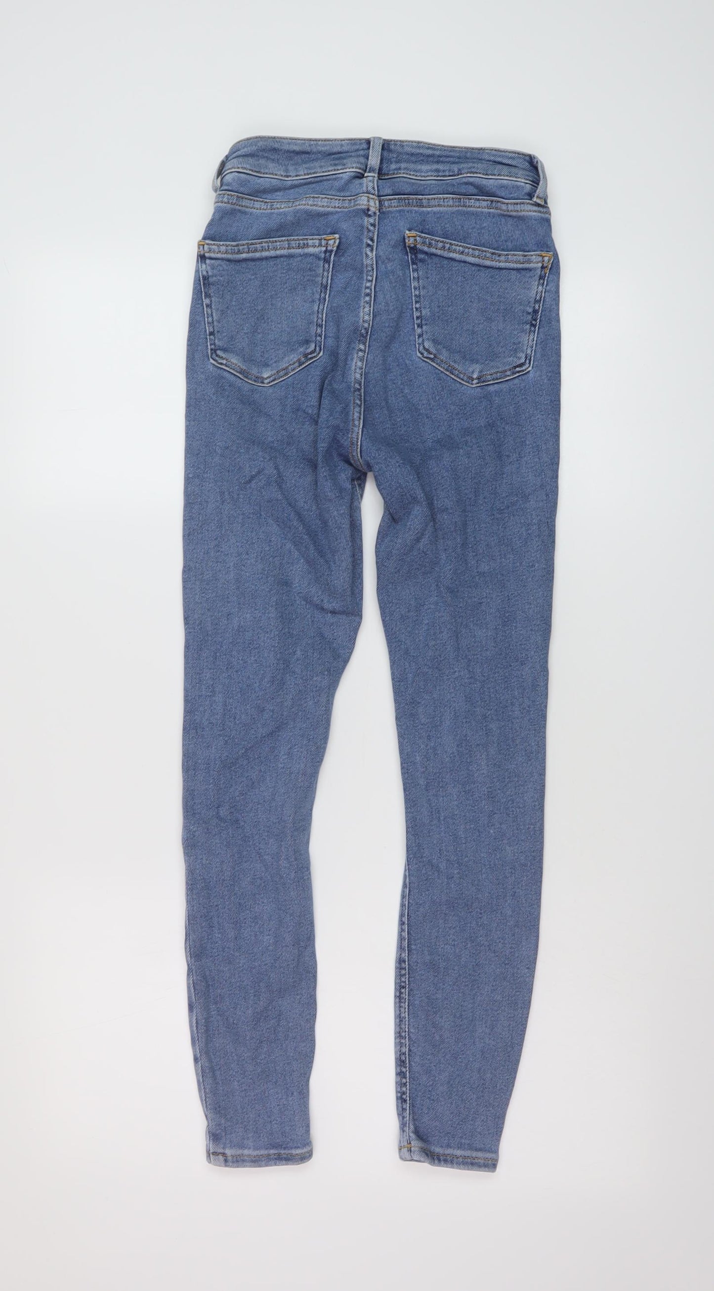 New Look Girls Blue Cotton Skinny Jeans Size 13 Years Regular Button