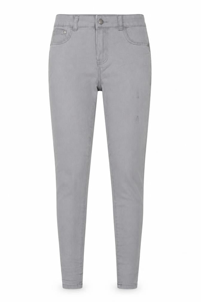 Denim & Co. Womens Grey Cotton Skinny Jeans Size 8 L28 in Regular Button