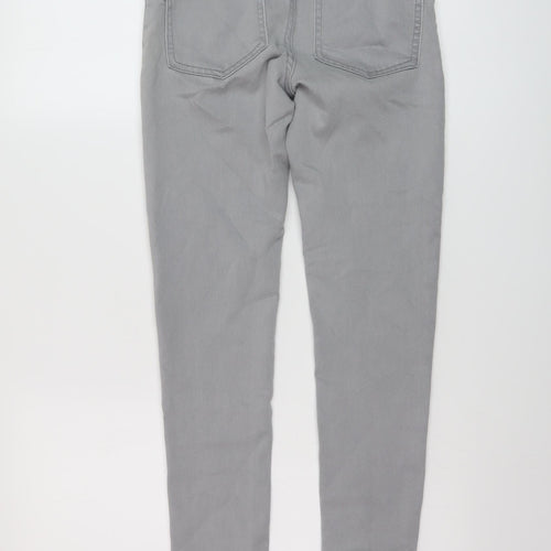 Denim & Co. Womens Grey Cotton Skinny Jeans Size 8 L28 in Regular Button