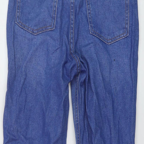 F&F Girls Blue Cotton Straight Jeans Size 10-11 Years Regular Button
