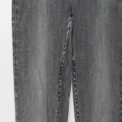 Denim & Co. Womens Grey Cotton Skinny Jeans Size 14 L28 in Regular Button