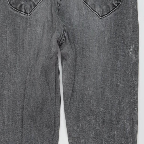 Denim & Co. Womens Grey Cotton Skinny Jeans Size 14 L28 in Regular Button