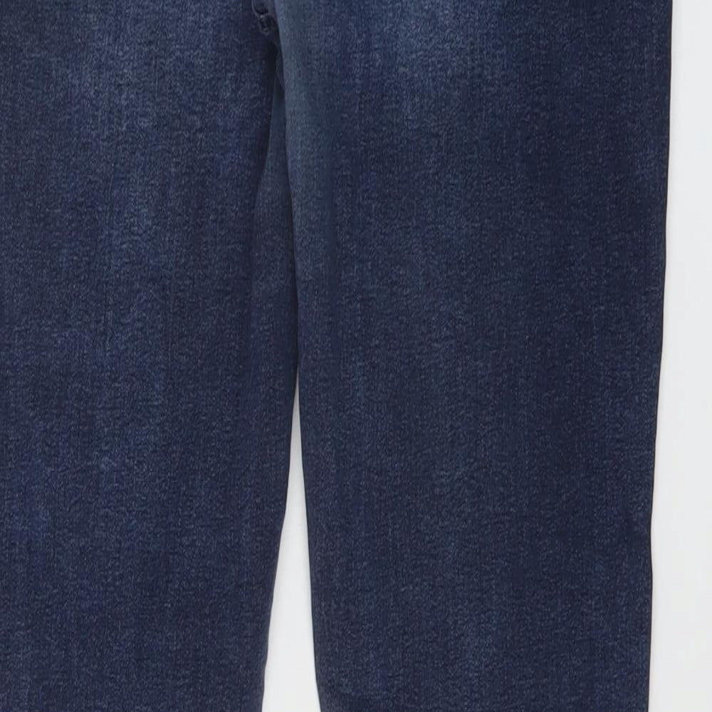 New Look Womens Blue Cotton Skinny Jeans Size 14 L28 in Regular Button