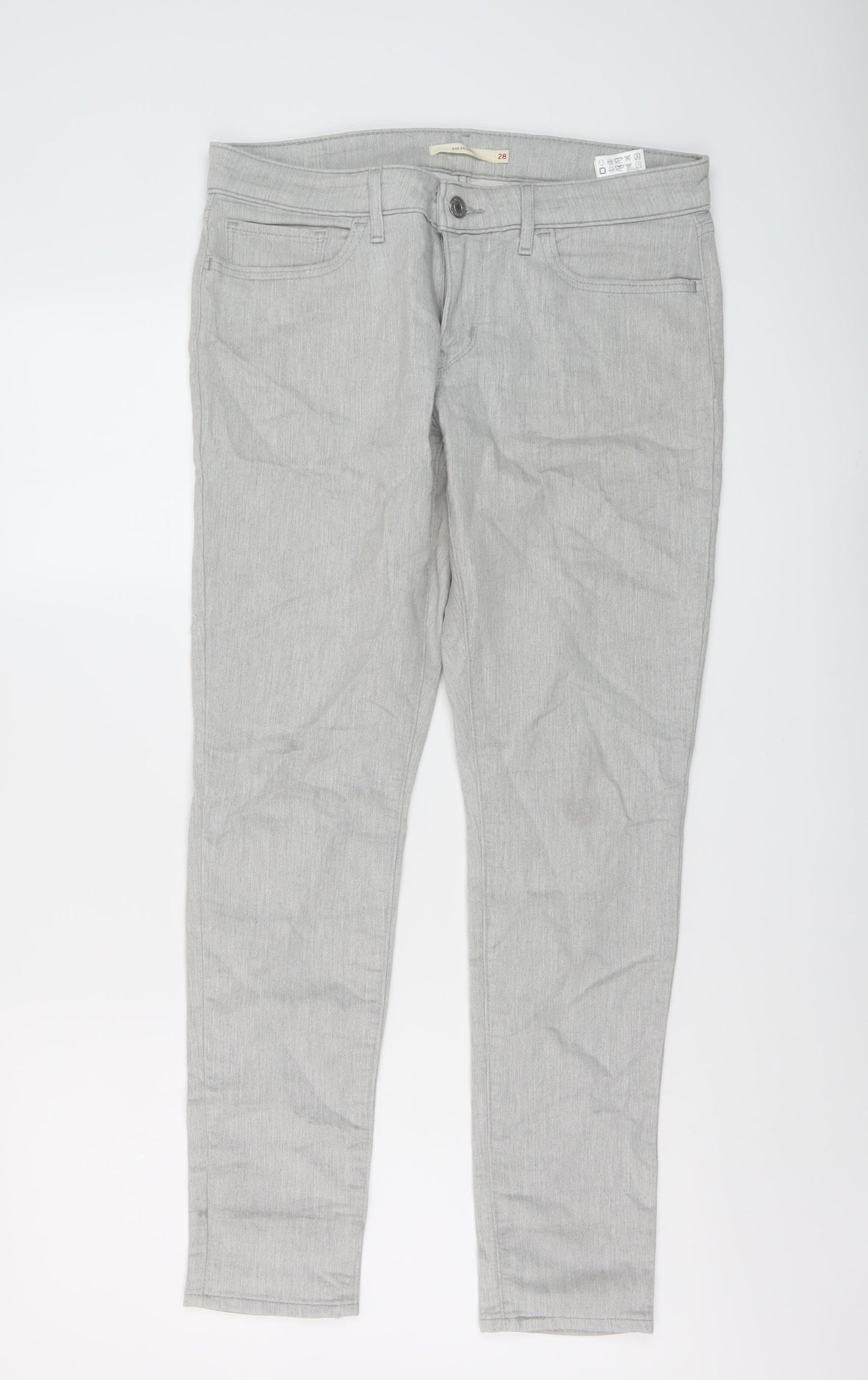 Levi's Womens Grey Cotton Skinny Jeans Size 28 in L29 in Regular Button