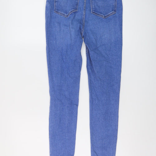 New Look Womens Blue Cotton Skinny Jeans Size 8 L28 in Regular Button
