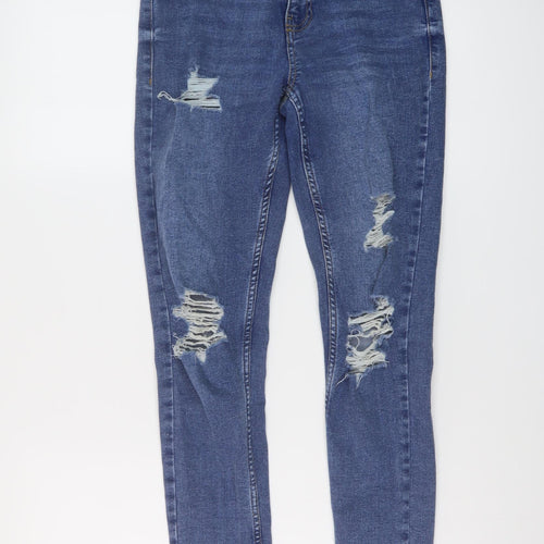 New Look Womens Blue Cotton Skinny Jeans Size 8 L27 in Regular Button