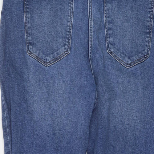 NEXT Womens Blue Cotton Cropped Jeans Size 16 L23 in Regular Button