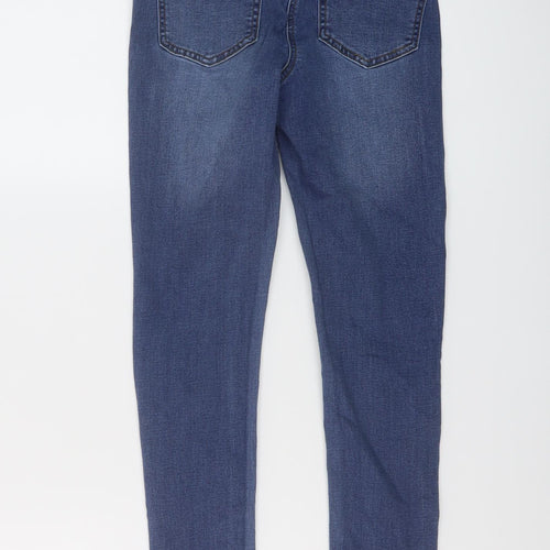 Nutmeg Womens Blue Cotton Skinny Jeans Size 8 L27 in Regular Button