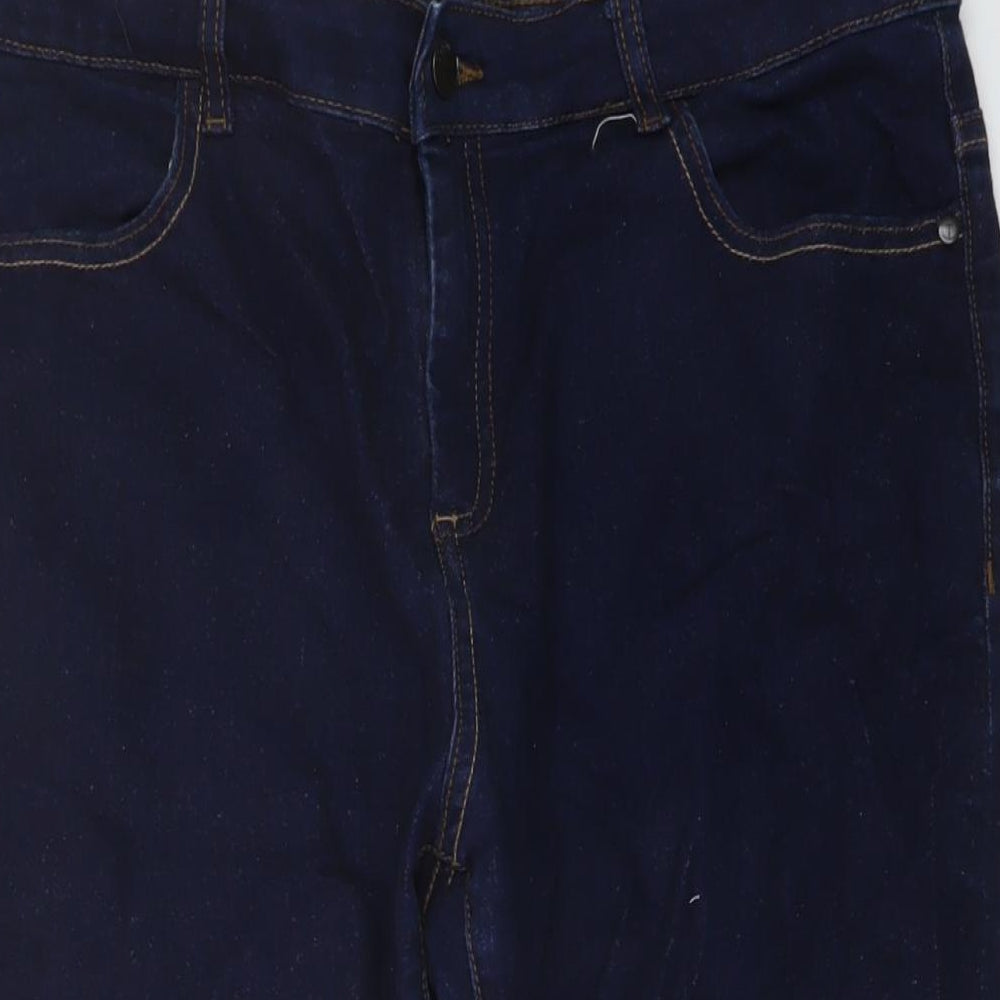 Seasalt Womens Blue Cotton Capri Jeans Size 14 L20 in Regular Button