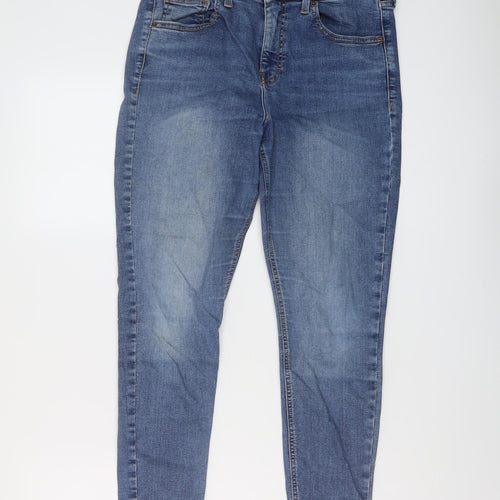 Topshop Womens Blue Cotton Skinny Jeans Size 32 in L24 in Regular Button