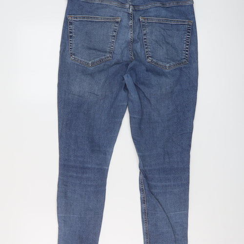Topshop Womens Blue Cotton Skinny Jeans Size 32 in L24 in Regular Button