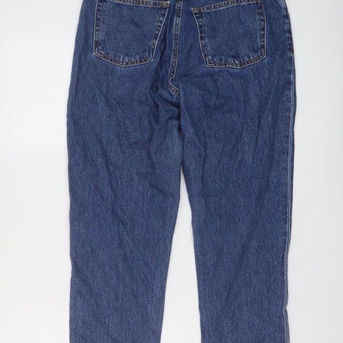 Monki Womens Blue Cotton Straight Jeans Size 30 in L26 in Regular Button