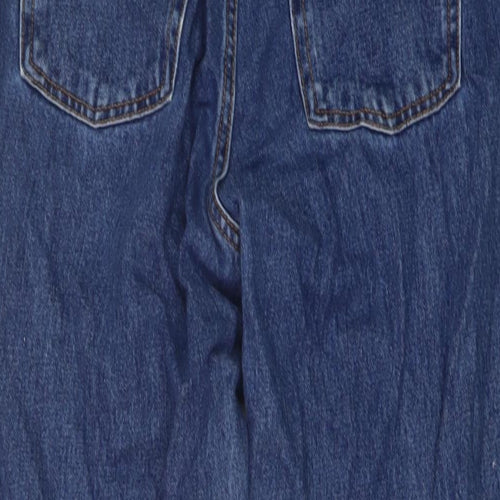 Monki Womens Blue Cotton Straight Jeans Size 30 in L26 in Regular Button