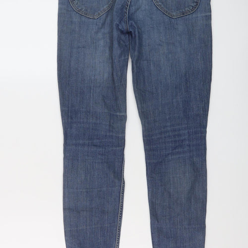 Lee Womens Blue Cotton Skinny Jeans Size 28 in L28 in Regular Button