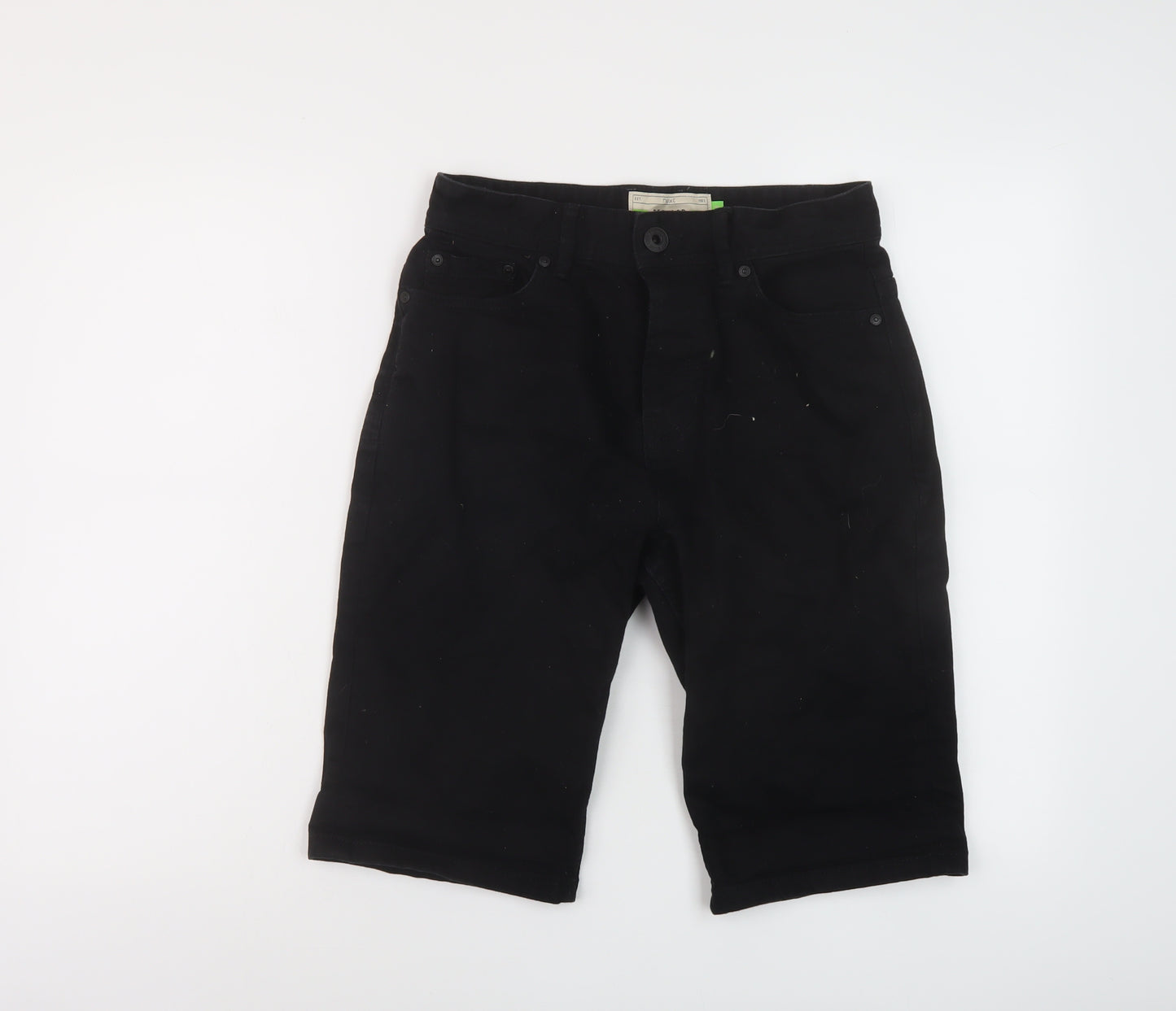 NEXT Mens Black Cotton Bermuda Shorts Size 28 in L12 in Regular Button