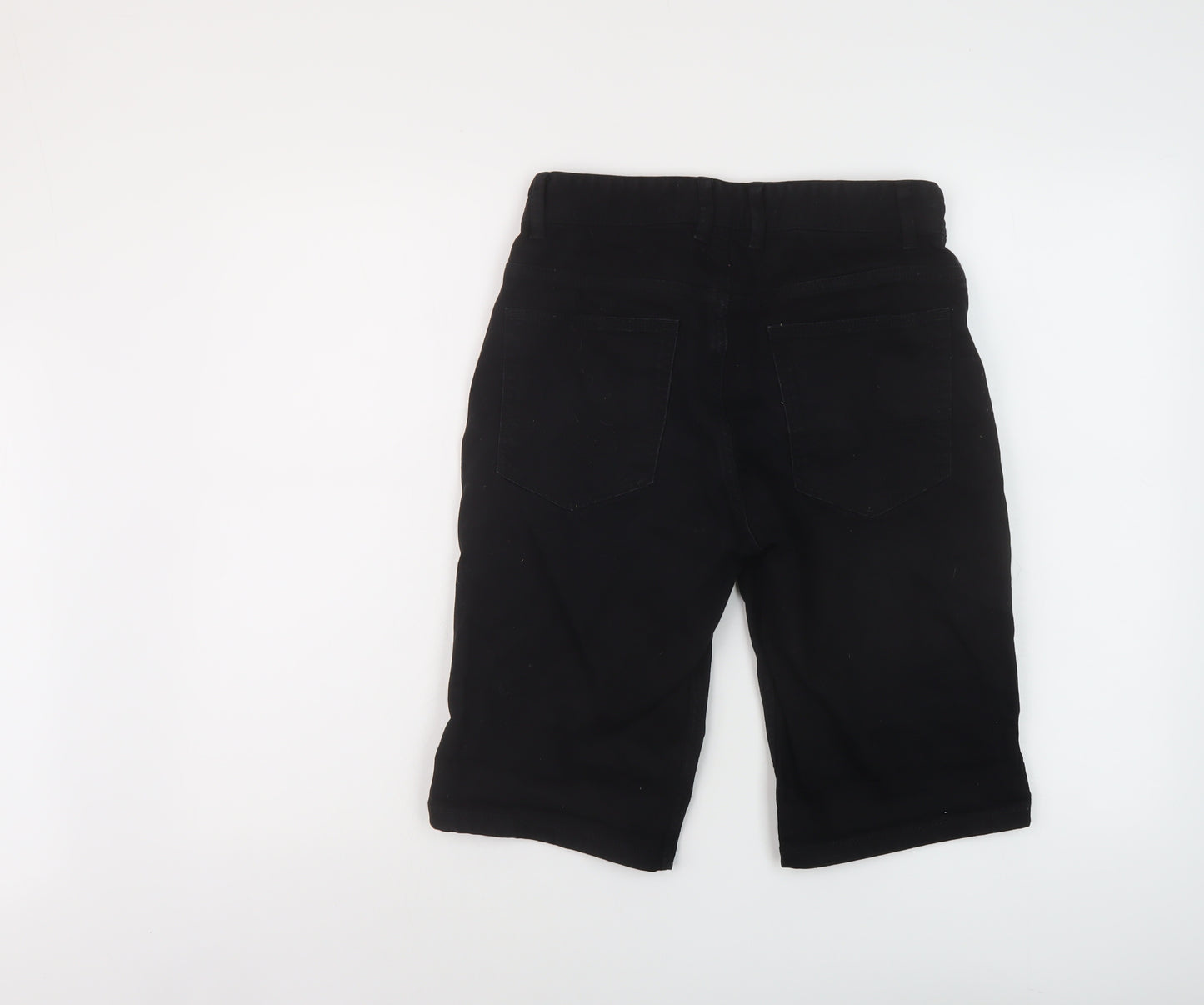 NEXT Mens Black Cotton Bermuda Shorts Size 28 in L12 in Regular Button