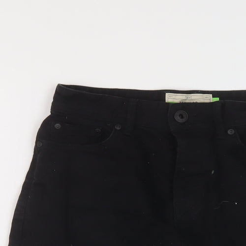 NEXT Mens Black Cotton Bermuda Shorts Size 28 in L12 in Regular Button