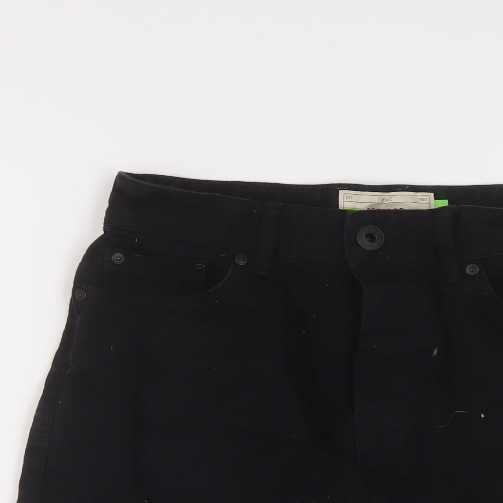 NEXT Mens Black Cotton Bermuda Shorts Size 28 in L12 in Regular Button