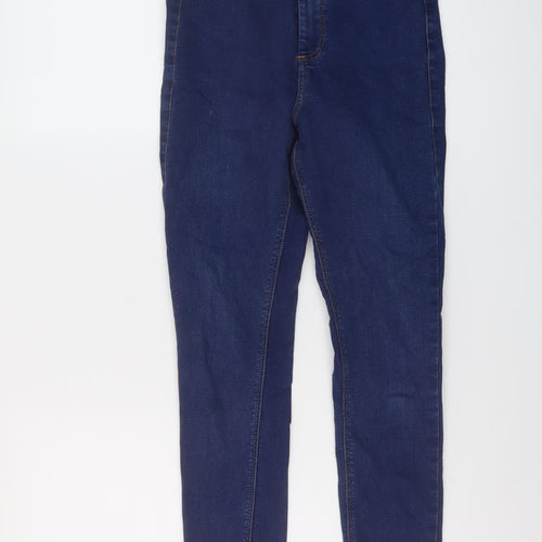 Topshop Womens Blue Cotton Skinny Jeans Size 28 in L27 in Regular Button