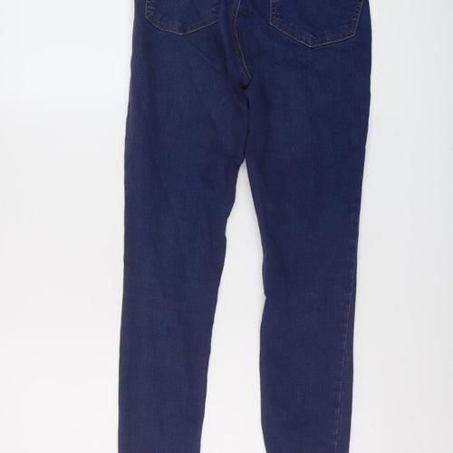 Topshop Womens Blue Cotton Skinny Jeans Size 28 in L27 in Regular Button