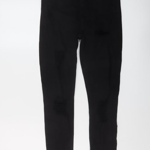 Topshop Womens Black Cotton Skinny Jeans Size 30 in L30 in Regular Button
