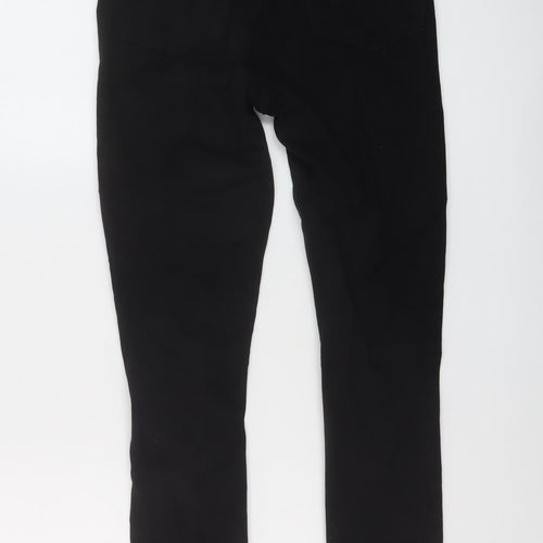 Topshop Womens Black Cotton Skinny Jeans Size 30 in L30 in Regular Button