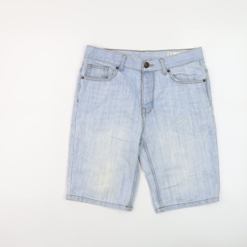 Denim & Co. Mens Blue Cotton Bermuda Shorts Size 30 in L11 in Regular Button