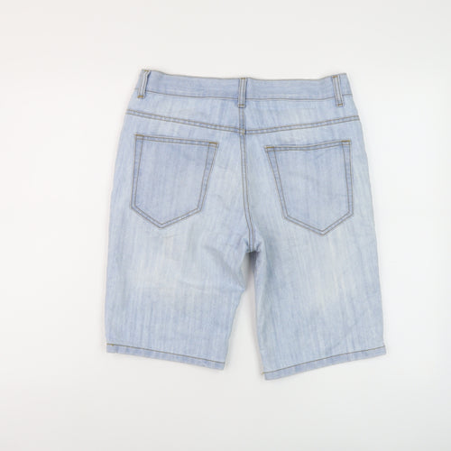 Denim & Co. Mens Blue Cotton Bermuda Shorts Size 30 in L11 in Regular Button