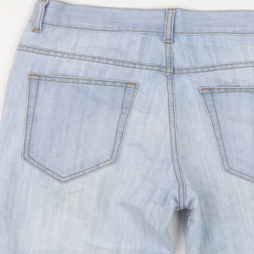Denim & Co. Mens Blue Cotton Bermuda Shorts Size 30 in L11 in Regular Button