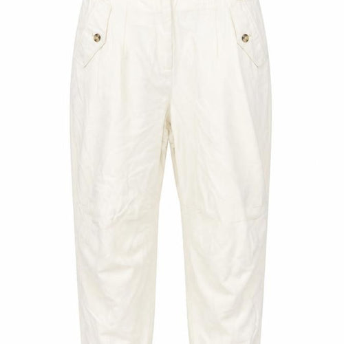 Mangpo Womens Ivory Cotton Mom Jeans Size 14 L26 in Regular Button