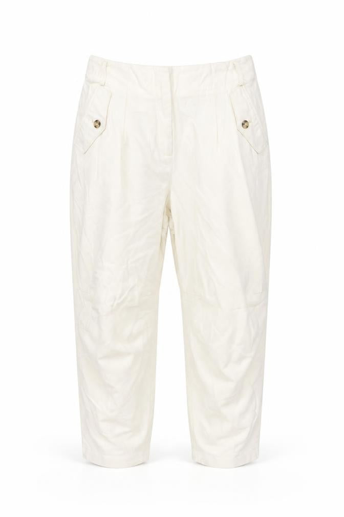 Mangpo Womens Ivory Cotton Mom Jeans Size 14 L26 in Regular Button