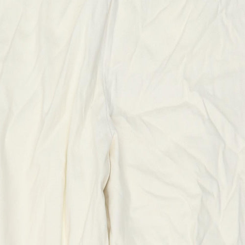 Mangpo Womens Ivory Cotton Mom Jeans Size 14 L26 in Regular Button