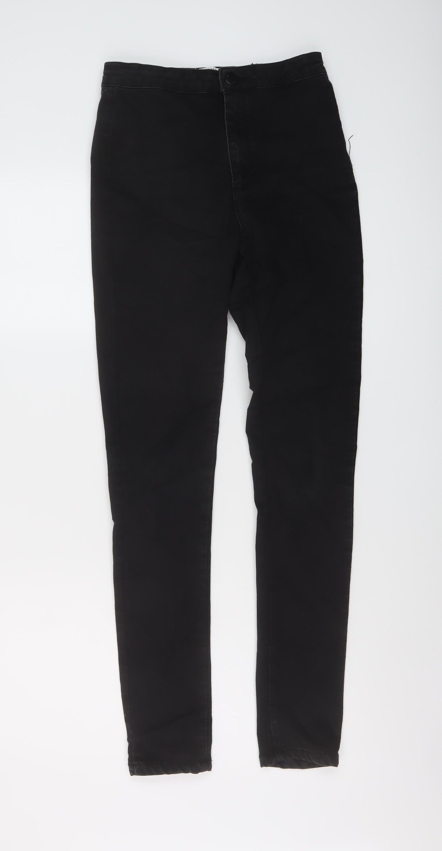 Miss Selfridge Womens Black Cotton Jegging Jeans Size 10 L30 in Regular Button