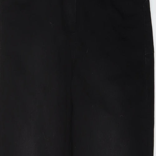 NEXT Womens Black Cotton Bootcut Jeans Size 12 L31 in Regular Button