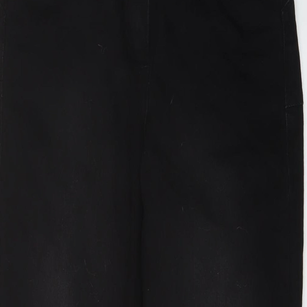 NEXT Womens Black Cotton Bootcut Jeans Size 12 L31 in Regular Button