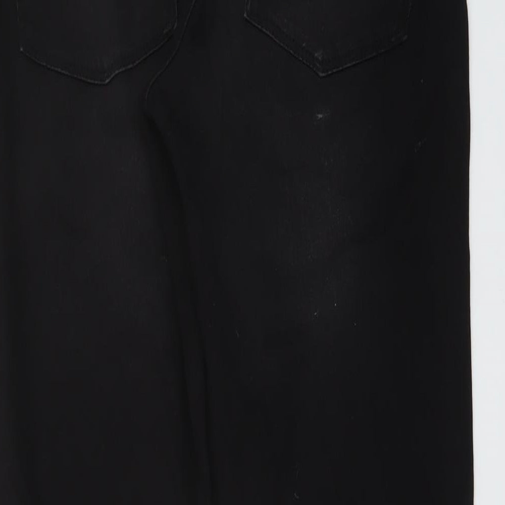 NEXT Womens Black Cotton Bootcut Jeans Size 12 L31 in Regular Button