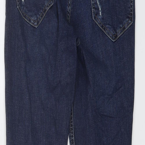 Miss Selfridge Womens Blue Cotton Skinny Jeans Size 10 L28 in Regular Button