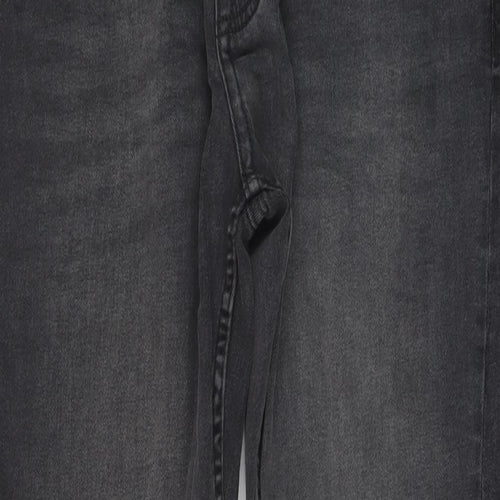 Denim & Co. Mens Grey Cotton Straight Jeans Size 34 in L34 in Slim Button